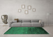 Machine Washable Oriental Green Industrial Area Rugs in a Living Room,, wshurb2457grn