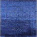Square Machine Washable Industrial Modern Blueberry Blue Rug, wshurb2457