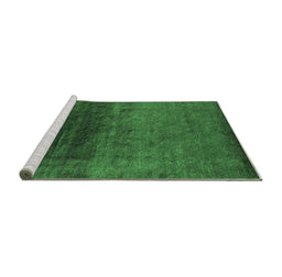 Sideview of Machine Washable Oriental Emerald Green Industrial Area Rugs, wshurb2457emgrn
