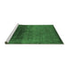 Sideview of Machine Washable Oriental Emerald Green Industrial Area Rugs, wshurb2457emgrn