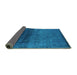 Sideview of Oriental Turquoise Industrial Rug, urb2457turq