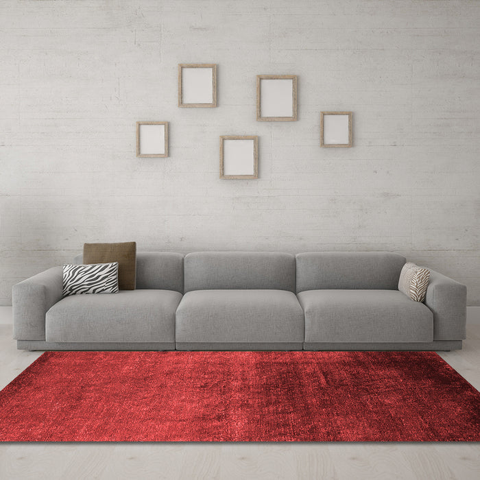 Industrial Red Washable Rugs