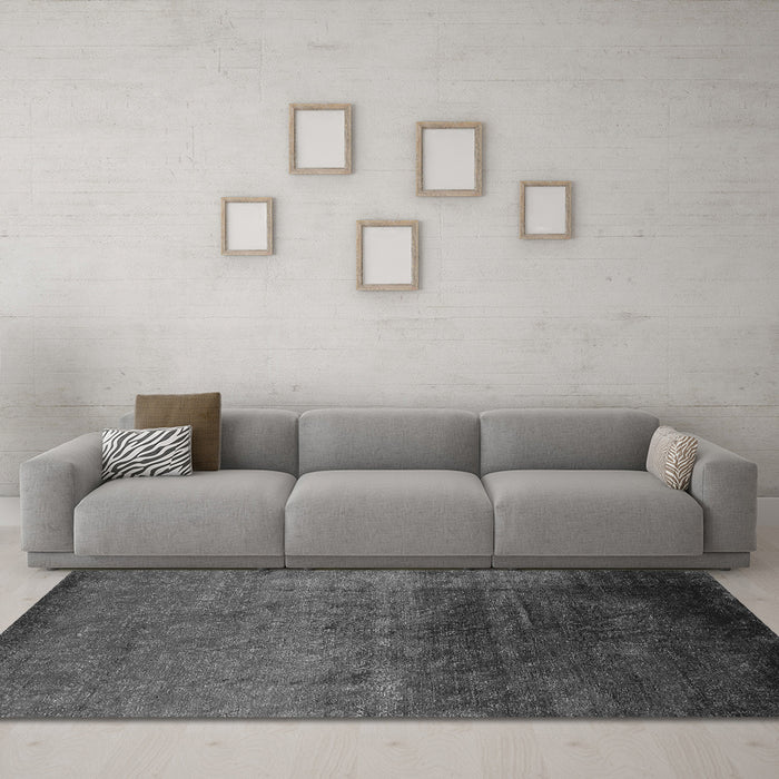 Machine Washable Oriental Gray Industrial Rug in a Living Room,, wshurb2457gry