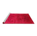 Sideview of Machine Washable Industrial Modern Red Rug, wshurb2458