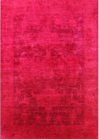 Machine Washable Industrial Modern Red Rug, wshurb2458