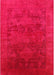 Machine Washable Industrial Modern Red Rug, wshurb2458