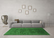 Machine Washable Oriental Emerald Green Industrial Area Rugs in a Living Room,, wshurb2458emgrn