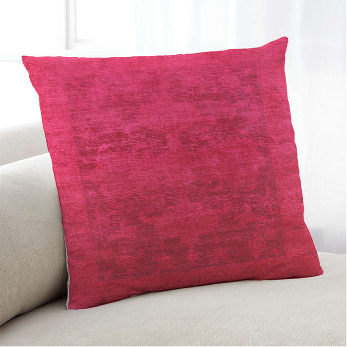 Lifestyle Image of Mid-Century Modern Urban Square Red Throw Pillow, 18 inch by 18 inch, pwurb2458