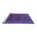 Sideview of Machine Washable Oriental Blue Industrial Rug, wshurb2458blu