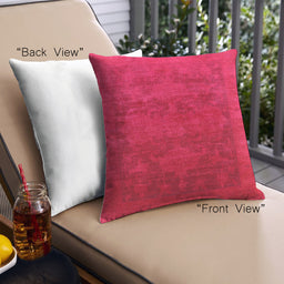 Front View of Mid-Century Modern Urban Square Red Throw Pillow, 18 inch by 18 inch, pwurb2458