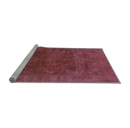 Sideview of Machine Washable Oriental Light Blue Industrial Rug, wshurb2458lblu