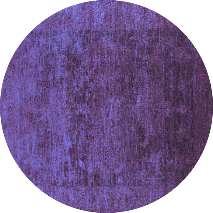 Round Oriental Blue Industrial Rug, urb2458blu