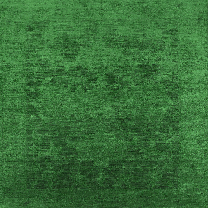 Square Machine Washable Oriental Emerald Green Industrial Area Rugs, wshurb2458emgrn