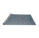 Sideview of Machine Washable Industrial Modern Columbia Blue Rug, wshurb2459