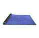 Sideview of Oriental Blue Industrial Rug, urb2459blu