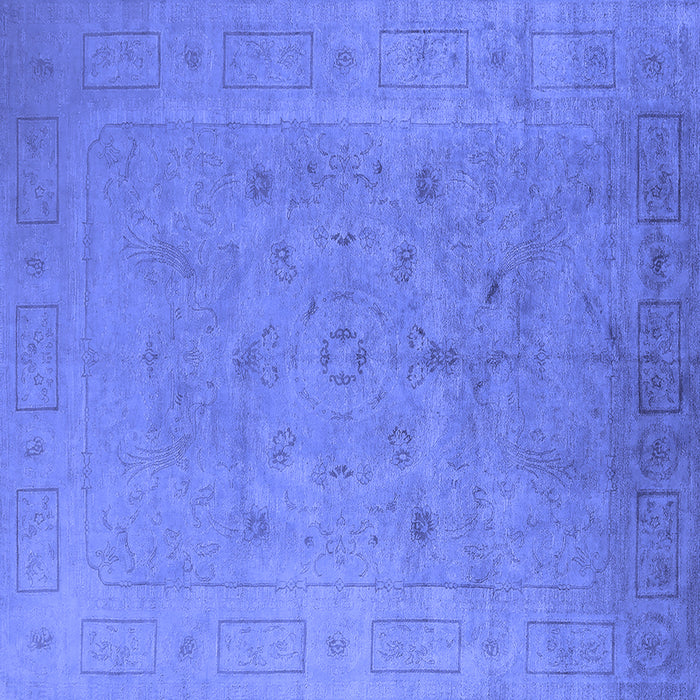 Square Oriental Blue Industrial Rug, urb2459blu