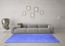 Machine Washable Oriental Blue Industrial Rug in a Living Room, wshurb2459blu