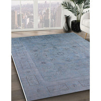 Mid-Century Modern Columbia Blue Oriental Rug, urb2459