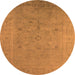 Round Oriental Orange Industrial Rug, urb2459org