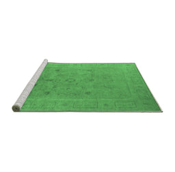 Sideview of Machine Washable Oriental Emerald Green Industrial Area Rugs, wshurb2459emgrn