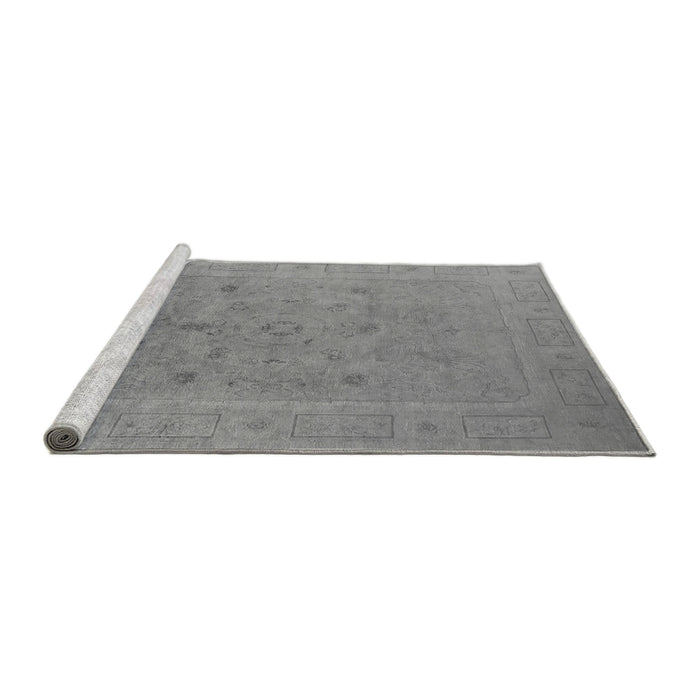 Sideview of Machine Washable Oriental Gray Industrial Rug, wshurb2459gry