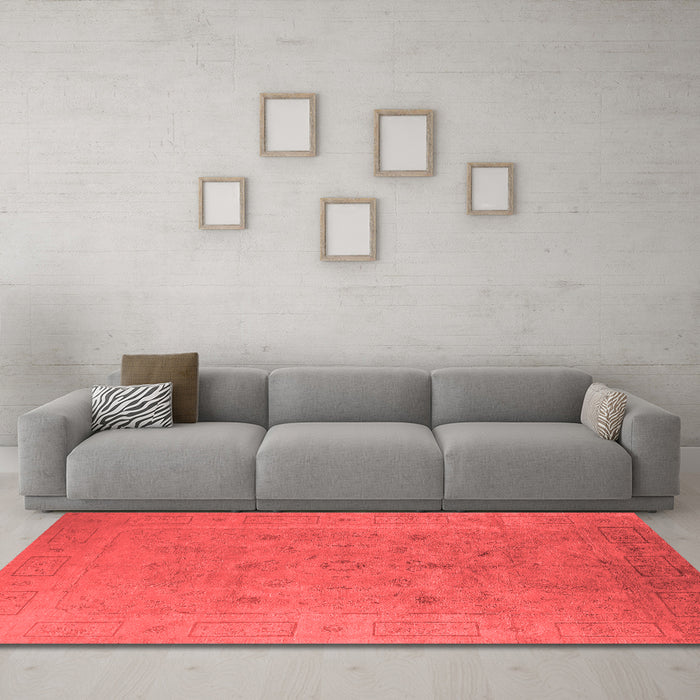 Industrial Red Washable Rugs