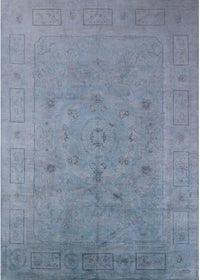 Machine Washable Industrial Modern Columbia Blue Rug, wshurb2459