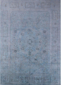Machine Washable Industrial Modern Columbia Blue Rug, wshurb2459