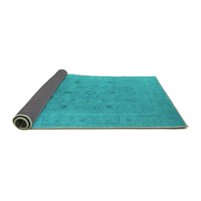 Sideview of Oriental Turquoise Industrial Rug, urb2459turq