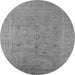 Round Oriental Gray Industrial Rug, urb2459gry