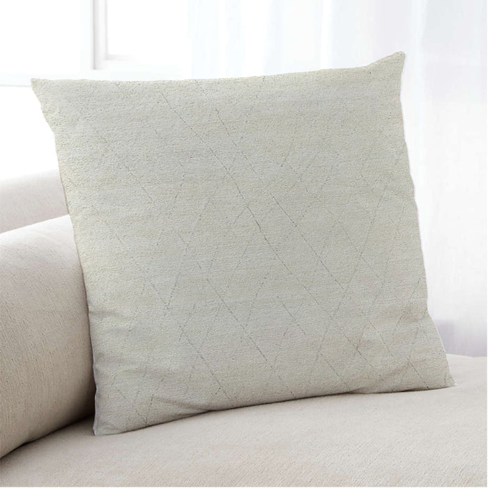 Lifestyle Image of Mid-Century Modern Urban Square Champagne Beige Throw Pillow, 18 inch by 18 inch, pwurb245