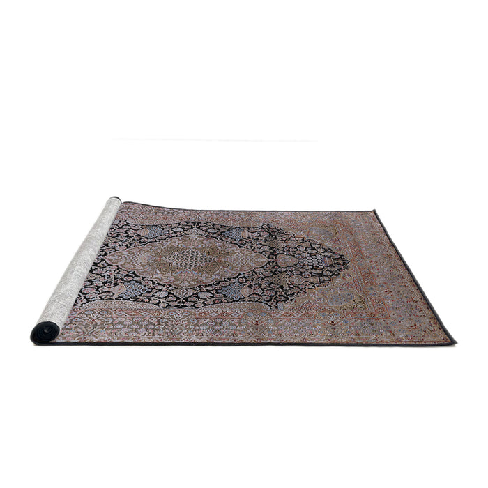 Sideview of Machine Washable Industrial Modern Coffee Brown Rug, wshurb2460