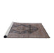 Sideview of Machine Washable Industrial Modern Coffee Brown Rug, wshurb2460