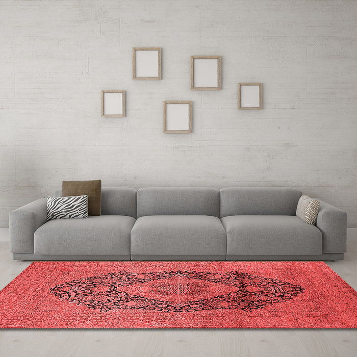 Industrial Red Washable Rugs
