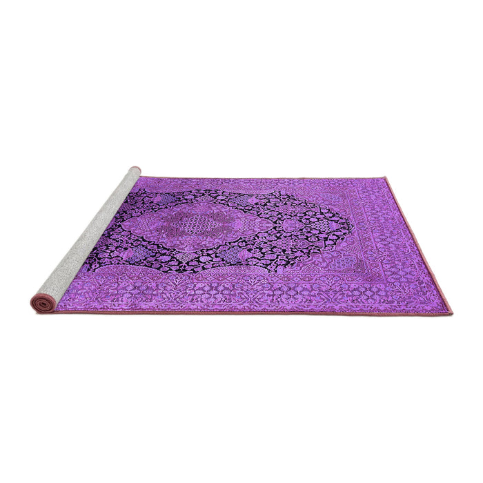 Sideview of Machine Washable Oriental Purple Industrial Area Rugs, wshurb2460pur
