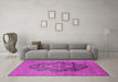 Machine Washable Oriental Pink Industrial Rug in a Living Room, wshurb2460pnk