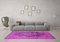 Machine Washable Oriental Pink Industrial Rug, wshurb2460pnk