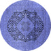 Round Oriental Blue Industrial Rug, urb2460blu