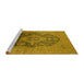 Sideview of Machine Washable Oriental Yellow Industrial Rug, wshurb2460yw