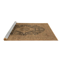 Sideview of Machine Washable Oriental Brown Industrial Rug, wshurb2460brn