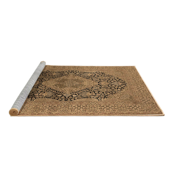 Sideview of Machine Washable Oriental Brown Industrial Rug, wshurb2460brn