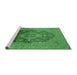 Sideview of Machine Washable Oriental Emerald Green Industrial Area Rugs, wshurb2460emgrn