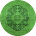 Round Oriental Green Industrial Rug, urb2460grn