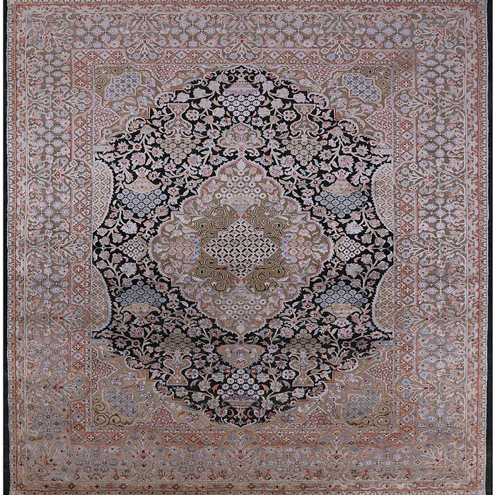 Square Mid-Century Modern Coffee Brown Oriental Rug, urb2460