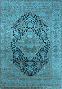 Oriental Light Blue Industrial Rug, urb2460lblu