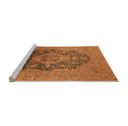 Sideview of Machine Washable Oriental Orange Industrial Area Rugs, wshurb2460org