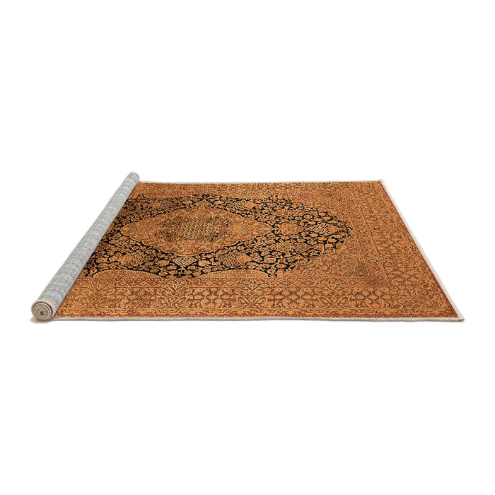 Sideview of Machine Washable Oriental Orange Industrial Area Rugs, wshurb2460org