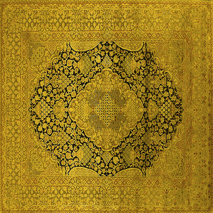 Square Oriental Yellow Industrial Rug, urb2460yw