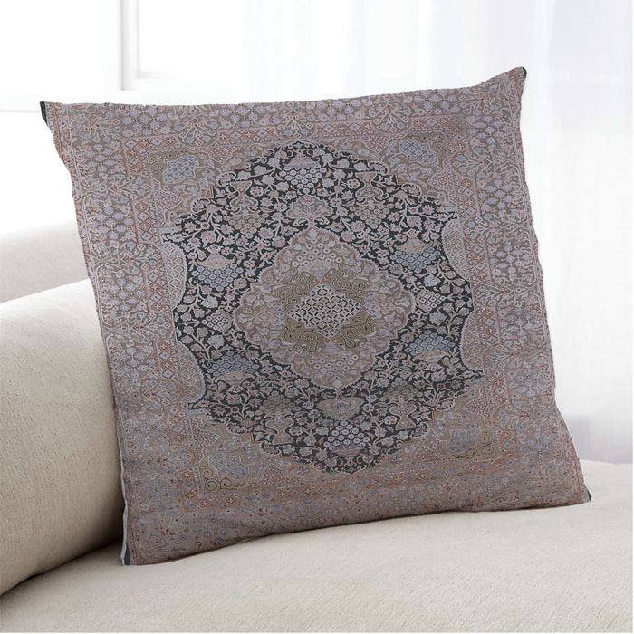 Lifestyle Image of Mid-Century Modern Urban Square Coffee Brown Throw Pillow, 18 inch by 18 inch, pwurb2460