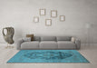 Machine Washable Oriental Light Blue Industrial Rug in a Living Room, wshurb2460lblu